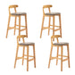 Modern Rubberwood Dessert Shop Barstool Footrest Matte Finish Stool Grey 4 Piece Set Clearhalo 'Bar Furniture' 'Bar Stools' 'bar_stools' 'furn' 'furn_bar_stools' 'Furniture' 'Kitchen & Dining Furniture' 5777806