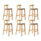Modern Rubberwood Dessert Shop Barstool Footrest Matte Finish Stool Grey 6 Piece Set Clearhalo 'Bar Furniture' 'Bar Stools' 'bar_stools' 'furn' 'furn_bar_stools' 'Furniture' 'Kitchen & Dining Furniture' 5777808