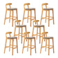 Modern Rubberwood Dessert Shop Barstool Footrest Matte Finish Stool Grey 8 Piece Set Clearhalo 'Bar Furniture' 'Bar Stools' 'bar_stools' 'furn' 'furn_bar_stools' 'Furniture' 'Kitchen & Dining Furniture' 5777810