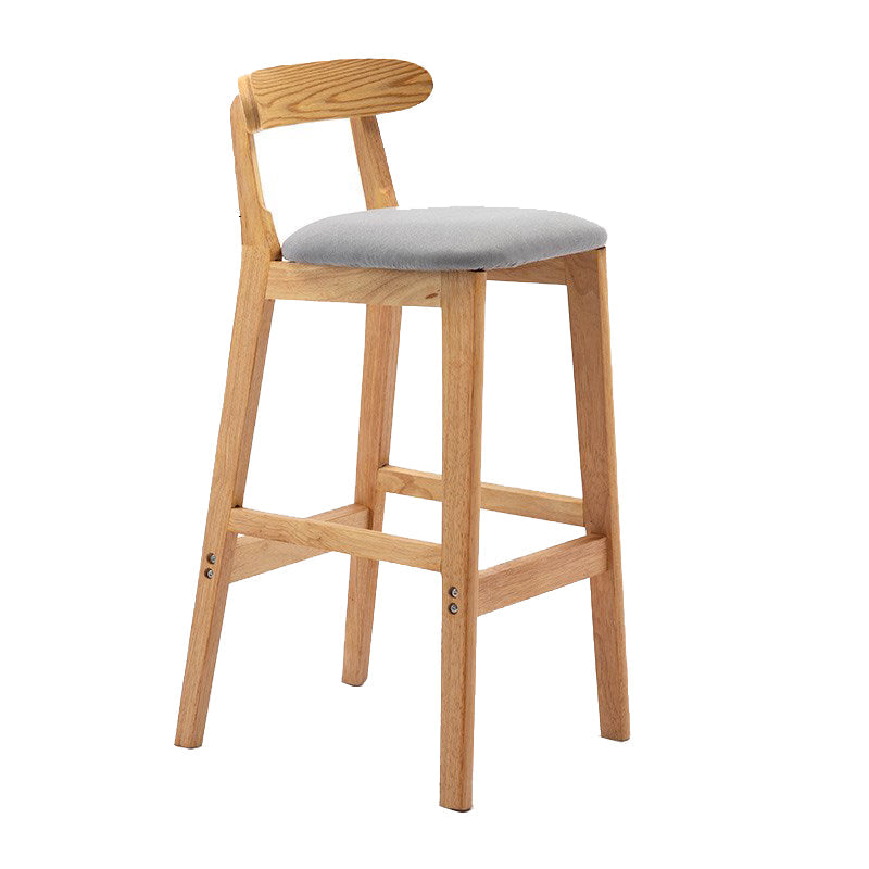 Modern Rubberwood Dessert Shop Barstool Footrest Matte Finish Stool Light Gray 1 Piece Clearhalo 'Bar Furniture' 'Bar Stools' 'bar_stools' 'furn' 'furn_bar_stools' 'Furniture' 'Kitchen & Dining Furniture' 5777812