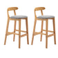 Modern Rubberwood Dessert Shop Barstool Footrest Matte Finish Stool Light Gray 2 Piece Set Clearhalo 'Bar Furniture' 'Bar Stools' 'bar_stools' 'furn' 'furn_bar_stools' 'Furniture' 'Kitchen & Dining Furniture' 5777813