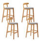 Modern Rubberwood Dessert Shop Barstool Footrest Matte Finish Stool Light Gray 4 Piece Set Clearhalo 'Bar Furniture' 'Bar Stools' 'bar_stools' 'furn' 'furn_bar_stools' 'Furniture' 'Kitchen & Dining Furniture' 5777814