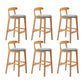 Modern Rubberwood Dessert Shop Barstool Footrest Matte Finish Stool Light Gray 6 Piece Set Clearhalo 'Bar Furniture' 'Bar Stools' 'bar_stools' 'furn' 'furn_bar_stools' 'Furniture' 'Kitchen & Dining Furniture' 5777815