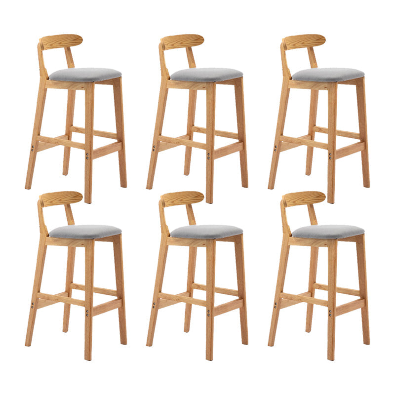 Modern Rubberwood Dessert Shop Barstool Footrest Matte Finish Stool Light Gray 6 Piece Set Clearhalo 'Bar Furniture' 'Bar Stools' 'bar_stools' 'furn' 'furn_bar_stools' 'Furniture' 'Kitchen & Dining Furniture' 5777815