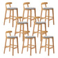 Modern Rubberwood Dessert Shop Barstool Footrest Matte Finish Stool Light Gray 8 Piece Set Clearhalo 'Bar Furniture' 'Bar Stools' 'bar_stools' 'furn' 'furn_bar_stools' 'Furniture' 'Kitchen & Dining Furniture' 5777816