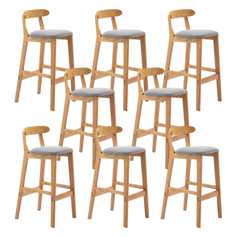 Modern Rubberwood Dessert Shop Barstool Footrest Matte Finish Stool Light Gray 8 Piece Set Clearhalo 'Bar Furniture' 'Bar Stools' 'bar_stools' 'furn' 'furn_bar_stools' 'Furniture' 'Kitchen & Dining Furniture' 5777816