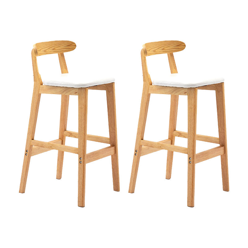 Modern Rubberwood Dessert Shop Barstool Footrest Matte Finish Stool White 2 Piece Set Clearhalo 'Bar Furniture' 'Bar Stools' 'bar_stools' 'furn' 'furn_bar_stools' 'Furniture' 'Kitchen & Dining Furniture' 5777818