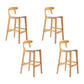 Modern Rubberwood Dessert Shop Barstool Footrest Matte Finish Stool White 4 Piece Set Clearhalo 'Bar Furniture' 'Bar Stools' 'bar_stools' 'furn' 'furn_bar_stools' 'Furniture' 'Kitchen & Dining Furniture' 5777819