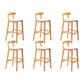 Modern Rubberwood Dessert Shop Barstool Footrest Matte Finish Stool White 6 Piece Set Clearhalo 'Bar Furniture' 'Bar Stools' 'bar_stools' 'furn' 'furn_bar_stools' 'Furniture' 'Kitchen & Dining Furniture' 5777820