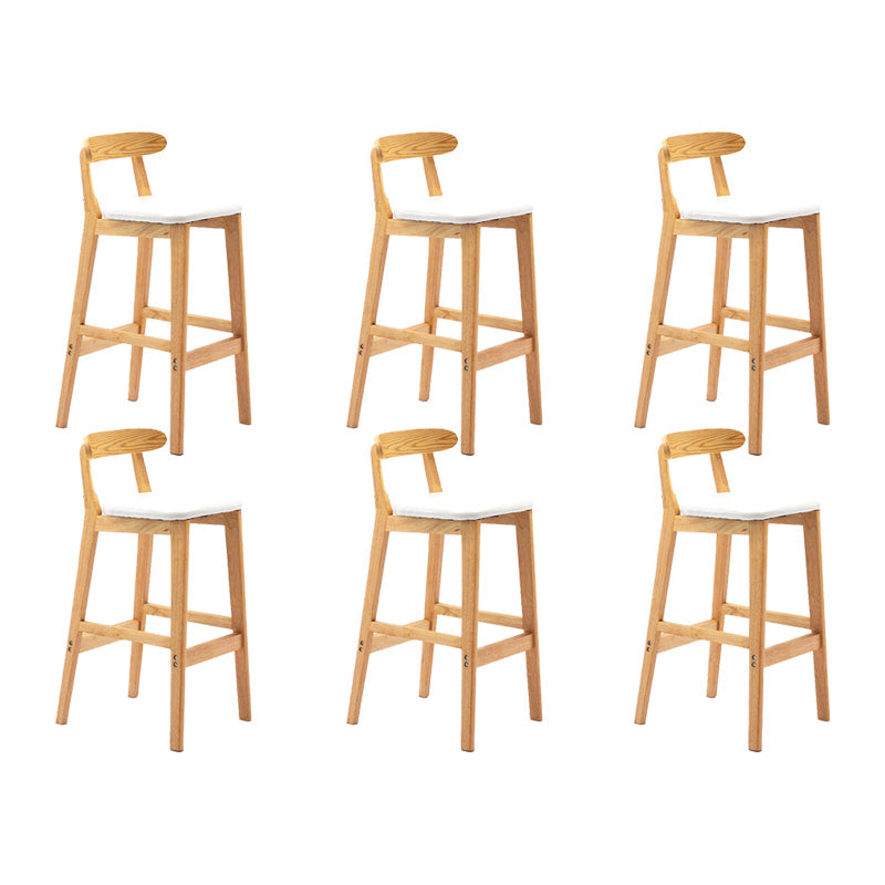 Modern Rubberwood Dessert Shop Barstool Footrest Matte Finish Stool White 6 Piece Set Clearhalo 'Bar Furniture' 'Bar Stools' 'bar_stools' 'furn' 'furn_bar_stools' 'Furniture' 'Kitchen & Dining Furniture' 5777820