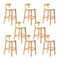 Modern Rubberwood Dessert Shop Barstool Footrest Matte Finish Stool White 8 Piece Set Clearhalo 'Bar Furniture' 'Bar Stools' 'bar_stools' 'furn' 'furn_bar_stools' 'Furniture' 'Kitchen & Dining Furniture' 5777821