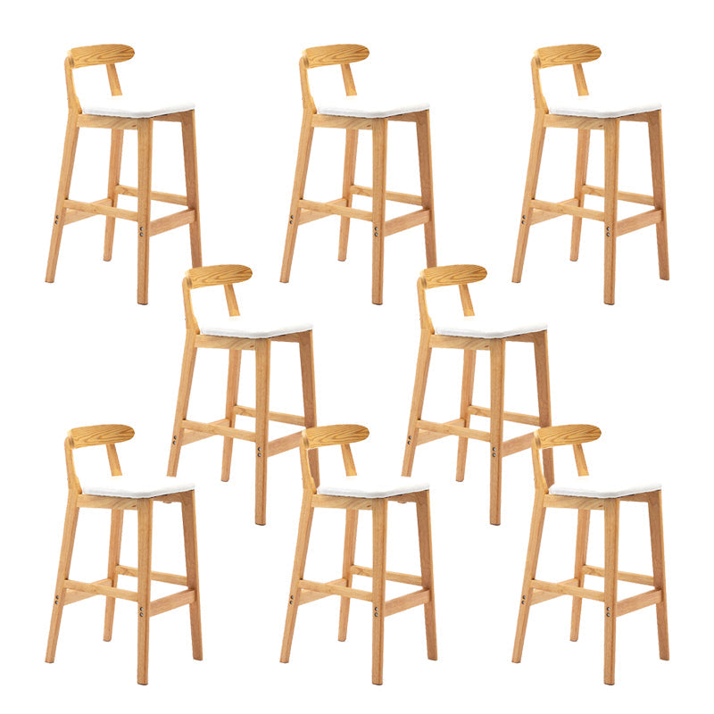 Modern Rubberwood Dessert Shop Barstool Footrest Matte Finish Stool White 8 Piece Set Clearhalo 'Bar Furniture' 'Bar Stools' 'bar_stools' 'furn' 'furn_bar_stools' 'Furniture' 'Kitchen & Dining Furniture' 5777821