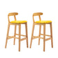Modern Rubberwood Dessert Shop Barstool Footrest Matte Finish Stool Yellow 2 Piece Set Clearhalo 'Bar Furniture' 'Bar Stools' 'bar_stools' 'furn' 'furn_bar_stools' 'Furniture' 'Kitchen & Dining Furniture' 5777823