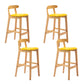 Modern Rubberwood Dessert Shop Barstool Footrest Matte Finish Stool Yellow 4 Piece Set Clearhalo 'Bar Furniture' 'Bar Stools' 'bar_stools' 'furn' 'furn_bar_stools' 'Furniture' 'Kitchen & Dining Furniture' 5777824