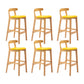 Modern Rubberwood Dessert Shop Barstool Footrest Matte Finish Stool Yellow 6 Piece Set Clearhalo 'Bar Furniture' 'Bar Stools' 'bar_stools' 'furn' 'furn_bar_stools' 'Furniture' 'Kitchen & Dining Furniture' 5777825