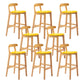 Modern Rubberwood Dessert Shop Barstool Footrest Matte Finish Stool Yellow 8 Piece Set Clearhalo 'Bar Furniture' 'Bar Stools' 'bar_stools' 'furn' 'furn_bar_stools' 'Furniture' 'Kitchen & Dining Furniture' 5777826