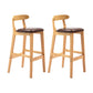 Modern Rubberwood Dessert Shop Barstool Footrest Matte Finish Stool Brown 2 Piece Set Clearhalo 'Bar Furniture' 'Bar Stools' 'bar_stools' 'furn' 'furn_bar_stools' 'Furniture' 'Kitchen & Dining Furniture' 5777828
