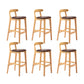Modern Rubberwood Dessert Shop Barstool Footrest Matte Finish Stool Brown 6 Piece Set Clearhalo 'Bar Furniture' 'Bar Stools' 'bar_stools' 'furn' 'furn_bar_stools' 'Furniture' 'Kitchen & Dining Furniture' 5777830