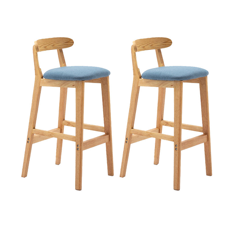 Modern Rubberwood Dessert Shop Barstool Footrest Matte Finish Stool Sky Blue 2 Piece Set Clearhalo 'Bar Furniture' 'Bar Stools' 'bar_stools' 'furn' 'furn_bar_stools' 'Furniture' 'Kitchen & Dining Furniture' 5777833