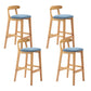 Modern Rubberwood Dessert Shop Barstool Footrest Matte Finish Stool Sky Blue 4 Piece Set Clearhalo 'Bar Furniture' 'Bar Stools' 'bar_stools' 'furn' 'furn_bar_stools' 'Furniture' 'Kitchen & Dining Furniture' 5777834