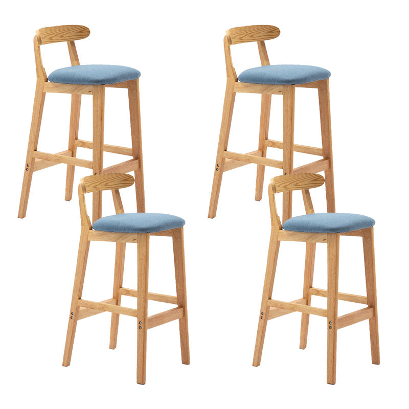 Modern Rubberwood Dessert Shop Barstool Footrest Matte Finish Stool Sky Blue 4 Piece Set Clearhalo 'Bar Furniture' 'Bar Stools' 'bar_stools' 'furn' 'furn_bar_stools' 'Furniture' 'Kitchen & Dining Furniture' 5777834