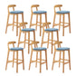 Modern Rubberwood Dessert Shop Barstool Footrest Matte Finish Stool Sky Blue 8 Piece Set Clearhalo 'Bar Furniture' 'Bar Stools' 'bar_stools' 'furn' 'furn_bar_stools' 'Furniture' 'Kitchen & Dining Furniture' 5777836