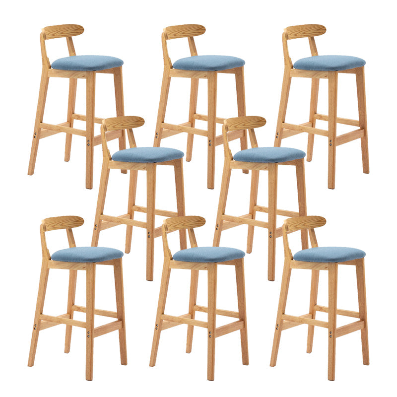 Modern Rubberwood Dessert Shop Barstool Footrest Matte Finish Stool Sky Blue 8 Piece Set Clearhalo 'Bar Furniture' 'Bar Stools' 'bar_stools' 'furn' 'furn_bar_stools' 'Furniture' 'Kitchen & Dining Furniture' 5777836