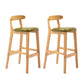 Modern Rubberwood Dessert Shop Barstool Footrest Matte Finish Stool Green 2 Piece Set Clearhalo 'Bar Furniture' 'Bar Stools' 'bar_stools' 'furn' 'furn_bar_stools' 'Furniture' 'Kitchen & Dining Furniture' 5777838