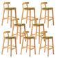 Modern Rubberwood Dessert Shop Barstool Footrest Matte Finish Stool Green 8 Piece Set Clearhalo 'Bar Furniture' 'Bar Stools' 'bar_stools' 'furn' 'furn_bar_stools' 'Furniture' 'Kitchen & Dining Furniture' 5777841