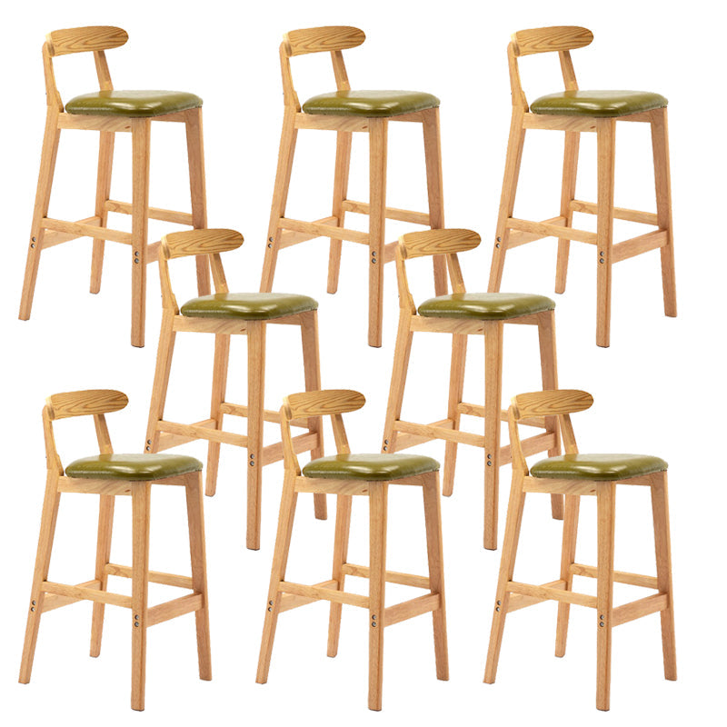 Modern Rubberwood Dessert Shop Barstool Footrest Matte Finish Stool Green 8 Piece Set Clearhalo 'Bar Furniture' 'Bar Stools' 'bar_stools' 'furn' 'furn_bar_stools' 'Furniture' 'Kitchen & Dining Furniture' 5777841