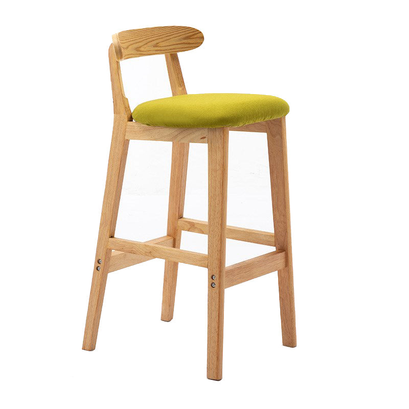 Modern Rubberwood Dessert Shop Barstool Footrest Matte Finish Stool Light Green 1 Piece Clearhalo 'Bar Furniture' 'Bar Stools' 'bar_stools' 'furn' 'furn_bar_stools' 'Furniture' 'Kitchen & Dining Furniture' 5777842