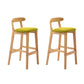 Modern Rubberwood Dessert Shop Barstool Footrest Matte Finish Stool Light Green 2 Piece Set Clearhalo 'Bar Furniture' 'Bar Stools' 'bar_stools' 'furn' 'furn_bar_stools' 'Furniture' 'Kitchen & Dining Furniture' 5777843