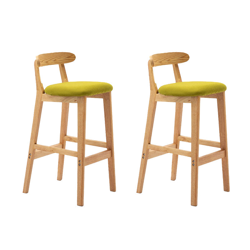 Modern Rubberwood Dessert Shop Barstool Footrest Matte Finish Stool Light Green 2 Piece Set Clearhalo 'Bar Furniture' 'Bar Stools' 'bar_stools' 'furn' 'furn_bar_stools' 'Furniture' 'Kitchen & Dining Furniture' 5777843