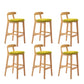 Modern Rubberwood Dessert Shop Barstool Footrest Matte Finish Stool Light Green 6 Piece Set Clearhalo 'Bar Furniture' 'Bar Stools' 'bar_stools' 'furn' 'furn_bar_stools' 'Furniture' 'Kitchen & Dining Furniture' 5777845