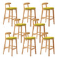 Modern Rubberwood Dessert Shop Barstool Footrest Matte Finish Stool Light Green 8 Piece Set Clearhalo 'Bar Furniture' 'Bar Stools' 'bar_stools' 'furn' 'furn_bar_stools' 'Furniture' 'Kitchen & Dining Furniture' 5777846