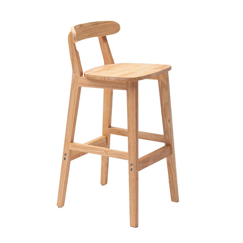 Modern Rubberwood Dessert Shop Barstool Footrest Matte Finish Stool Wood 1 Piece Clearhalo 'Bar Furniture' 'Bar Stools' 'bar_stools' 'furn' 'furn_bar_stools' 'Furniture' 'Kitchen & Dining Furniture' 5777847