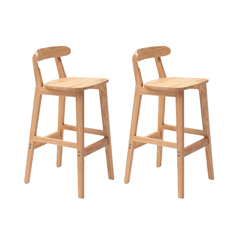 Modern Rubberwood Dessert Shop Barstool Footrest Matte Finish Stool Wood 2 Piece Set Clearhalo 'Bar Furniture' 'Bar Stools' 'bar_stools' 'furn' 'furn_bar_stools' 'Furniture' 'Kitchen & Dining Furniture' 5777848