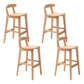 Modern Rubberwood Dessert Shop Barstool Footrest Matte Finish Stool Wood 4 Piece Set Clearhalo 'Bar Furniture' 'Bar Stools' 'bar_stools' 'furn' 'furn_bar_stools' 'Furniture' 'Kitchen & Dining Furniture' 5777849