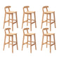 Modern Rubberwood Dessert Shop Barstool Footrest Matte Finish Stool Wood 6 Piece Set Clearhalo 'Bar Furniture' 'Bar Stools' 'bar_stools' 'furn' 'furn_bar_stools' 'Furniture' 'Kitchen & Dining Furniture' 5777850