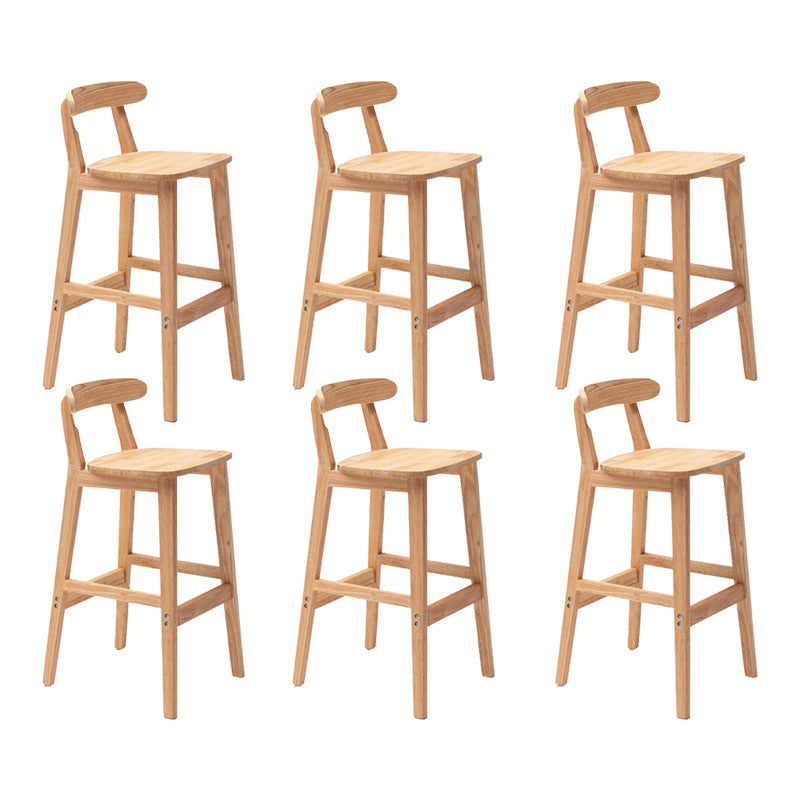 Modern Rubberwood Dessert Shop Barstool Footrest Matte Finish Stool Wood 6 Piece Set Clearhalo 'Bar Furniture' 'Bar Stools' 'bar_stools' 'furn' 'furn_bar_stools' 'Furniture' 'Kitchen & Dining Furniture' 5777850