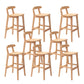Modern Rubberwood Dessert Shop Barstool Footrest Matte Finish Stool Wood 8 Piece Set Clearhalo 'Bar Furniture' 'Bar Stools' 'bar_stools' 'furn' 'furn_bar_stools' 'Furniture' 'Kitchen & Dining Furniture' 5777851