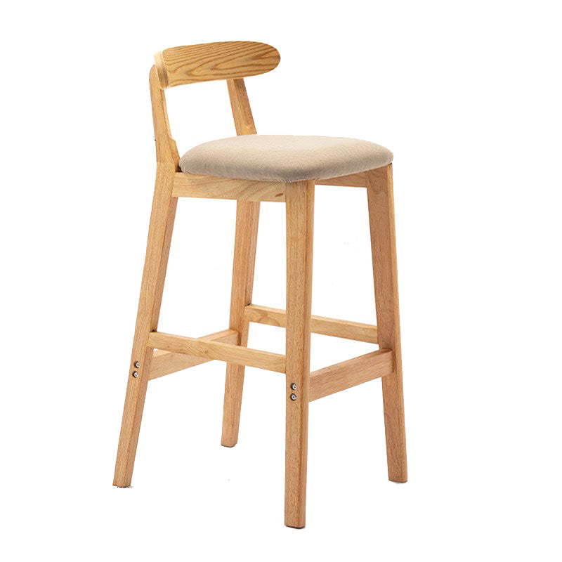 Modern Rubberwood Dessert Shop Barstool Footrest Matte Finish Stool Khaki 1 Piece Clearhalo 'Bar Furniture' 'Bar Stools' 'bar_stools' 'furn' 'furn_bar_stools' 'Furniture' 'Kitchen & Dining Furniture' 5777852