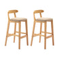 Modern Rubberwood Dessert Shop Barstool Footrest Matte Finish Stool Khaki 2 Piece Set Clearhalo 'Bar Furniture' 'Bar Stools' 'bar_stools' 'furn' 'furn_bar_stools' 'Furniture' 'Kitchen & Dining Furniture' 5777853