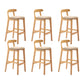 Modern Rubberwood Dessert Shop Barstool Footrest Matte Finish Stool Khaki 6 Piece Set Clearhalo 'Bar Furniture' 'Bar Stools' 'bar_stools' 'furn' 'furn_bar_stools' 'Furniture' 'Kitchen & Dining Furniture' 5777855