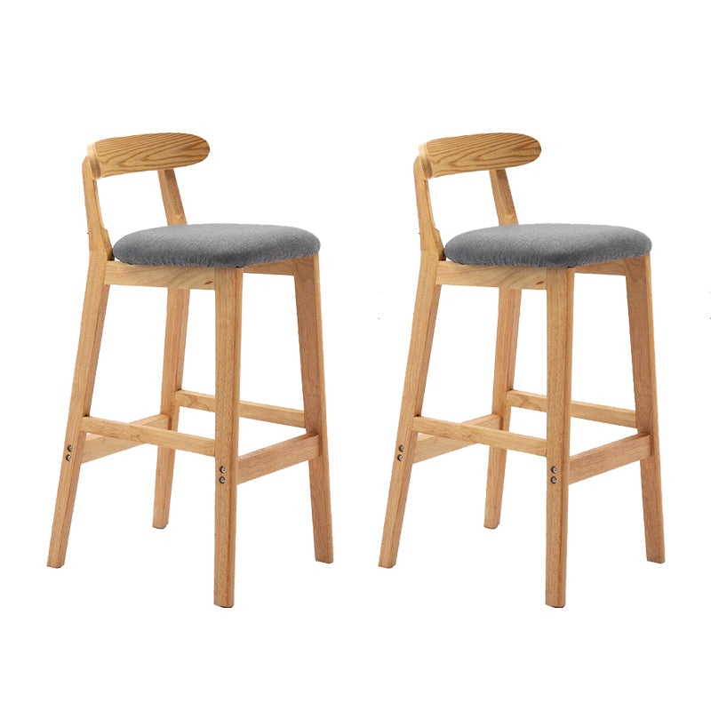 Modern Rubberwood Dessert Shop Barstool Footrest Matte Finish Stool Smoke Gray 2 Piece Set Clearhalo 'Bar Furniture' 'Bar Stools' 'bar_stools' 'furn' 'furn_bar_stools' 'Furniture' 'Kitchen & Dining Furniture' 5777858