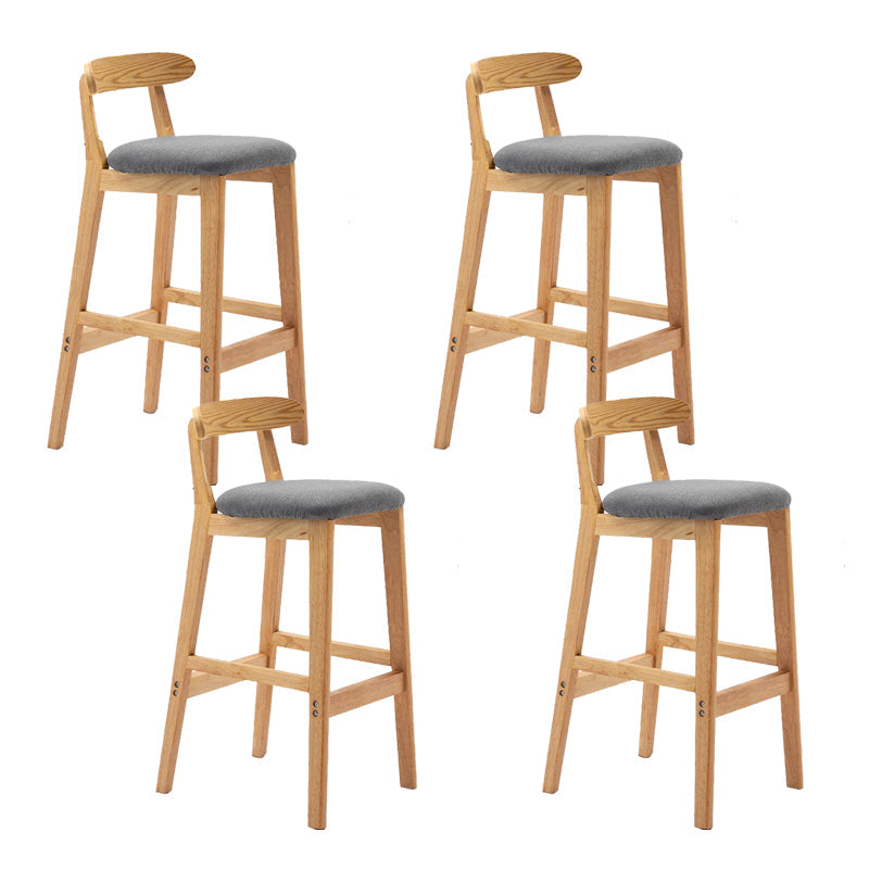 Modern Rubberwood Dessert Shop Barstool Footrest Matte Finish Stool Smoke Gray 4 Piece Set Clearhalo 'Bar Furniture' 'Bar Stools' 'bar_stools' 'furn' 'furn_bar_stools' 'Furniture' 'Kitchen & Dining Furniture' 5777859