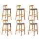 Modern Rubberwood Dessert Shop Barstool Footrest Matte Finish Stool Smoke Gray 6 Piece Set Clearhalo 'Bar Furniture' 'Bar Stools' 'bar_stools' 'furn' 'furn_bar_stools' 'Furniture' 'Kitchen & Dining Furniture' 5777860