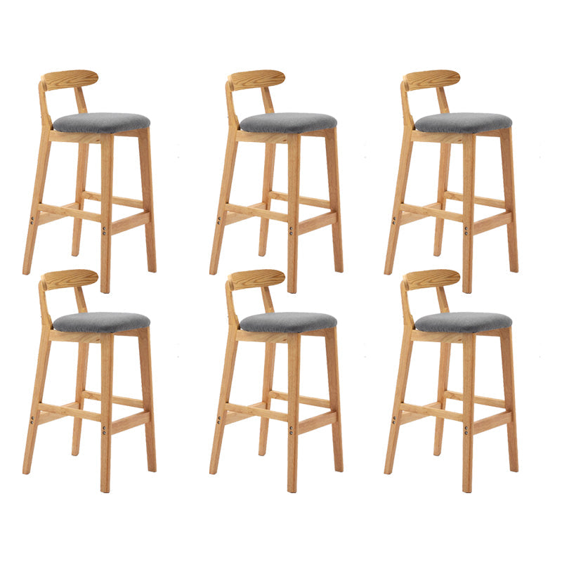 Modern Rubberwood Dessert Shop Barstool Footrest Matte Finish Stool Smoke Gray 6 Piece Set Clearhalo 'Bar Furniture' 'Bar Stools' 'bar_stools' 'furn' 'furn_bar_stools' 'Furniture' 'Kitchen & Dining Furniture' 5777860