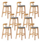 Modern Rubberwood Dessert Shop Barstool Footrest Matte Finish Stool Smoke Gray 8 Piece Set Clearhalo 'Bar Furniture' 'Bar Stools' 'bar_stools' 'furn' 'furn_bar_stools' 'Furniture' 'Kitchen & Dining Furniture' 5777861
