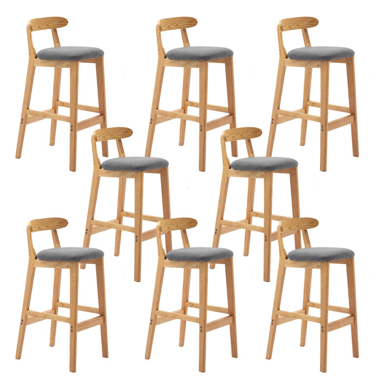 Modern Rubberwood Dessert Shop Barstool Footrest Matte Finish Stool Smoke Gray 8 Piece Set Clearhalo 'Bar Furniture' 'Bar Stools' 'bar_stools' 'furn' 'furn_bar_stools' 'Furniture' 'Kitchen & Dining Furniture' 5777861